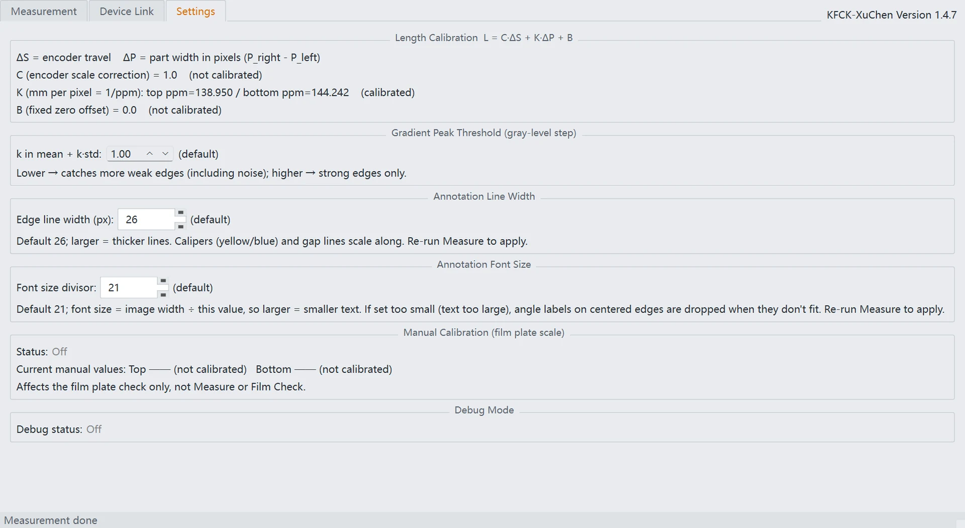 Software settings
